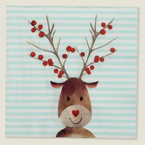 Șervețele de Crăciun Reindeer Stripes 20 szt