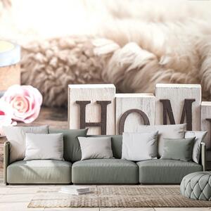 Fototapet natura moartă cu inscripție Home