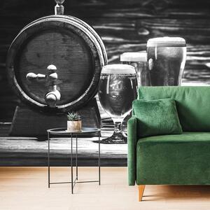 Fototapet festivalul berii în design alb-negru