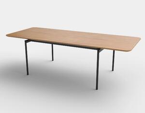 Masa extensibila SMART, stejar/negru, furnir/metal, 170/250x100x76 cm