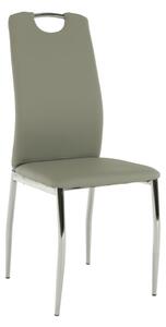 KONDELA Scaun dining, piele ecologică gri/crom, ERVINA
