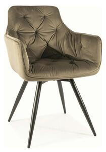 Scaun MANGO, verde maslin/negru, stofa catifelata/metal, 57x45x83 cm