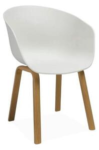 Scaun EGO, alb/stejar, plastic/metal, 56x42x80 cm