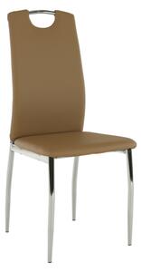 KONDELA Scaun dining, piele ecologică bej/crom, ERVINA