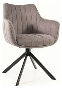 Scaun rotativ AZALIA, gri/negru, stofa/metal, 61x44x86 cm