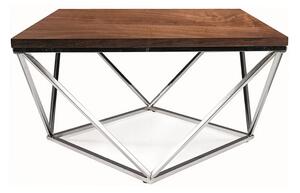Masuta cafea SILVER A, nuc/argintiu, 80x80x45 cm