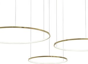 Milagro Lighting Lampă suspendată LED Saturno, auriu, 3 becuri, metal, 4.000 K, Auriu / Alamă, Camera de zi / sufragerie, Metal, Modern