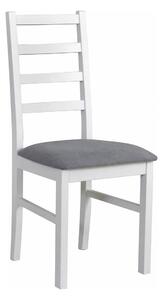 Scaun NILO 8, alb/gri - Riviera 91, lemn de fag/stofa catifelata, 43x4