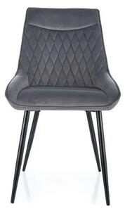 Scaun AGAT, gri/negru, stofa catifelata - Bluvel 14/metal, 51x44x88 cm