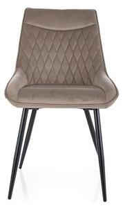 Scaun AGAT, bej inchis/negru, stofa catifelata - Bluvel 40/metal, 51x4