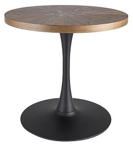 Masa rotunda lemn bucatarie AMADEO, nuc/negru, 80x80x76 cm
