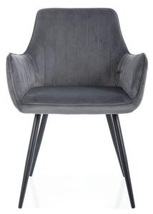 Scaun APPLE, gri/negru, stofa catifelata - Bluvel 14/metal, 57x47x85 c