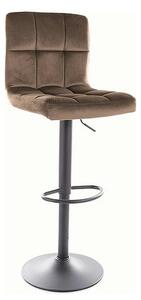 Scaun bar C105, bej inchis - Bluvel 40/negru, stofa catifelata/metal