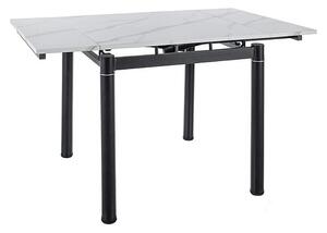 Masa extensibila GD082, alb cu efect de marmura, 80/131x80x75 cm