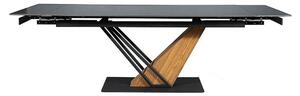Masa extensibila moderna GENESIS, negru/stejar, 160/220x90x76 cm
