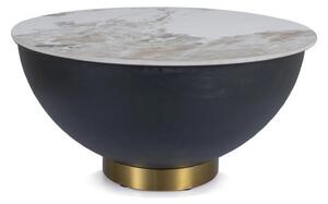 Masuta CYPRUS A, negru/auriu/alb, ceramica/metal, 73x73x37 cm