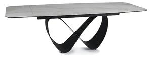 Masa extensibila INFINITY, alb/negru, sticla securizata/ceramica/metal