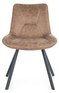Scaun LINK, maro/negru, stofa microfibra/metal, 53x43x85 cm