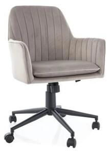Scaun birou Q-886, bej inchis - Bluvel 40/negru, stofa catifelata/meta