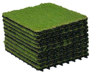 Outsunny Dale pentru Gradina cu Iarba Sintetica 30x30cm 10 Bucati, Gazon Artificial Realist, Verde | Aosom Romania
