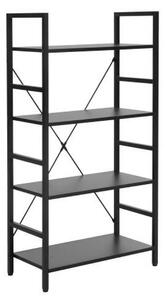 Etajera LOFT R4, negru, PAL laminat/metal, 60x30x115 cm