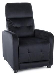 Fotoliu rabatabil OTUS, stofa catifelata negru - Bluvel 19, 66x92/144x