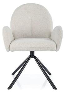 Scaun rotativ PLANET, bej/negru, stofa clasia/metal, 60x46x88 cm