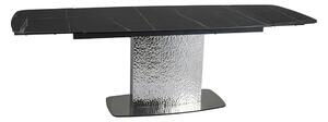 Masa extensibila MONCLER, negru/crom, sticla/ceramica/metal, 160/240x9