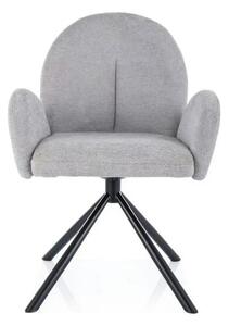 Scaun rotativ PLANET, gri/negru, stofa clasica/metal, 60x46x88 cm