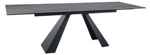 Masa extensibila SALVADORE, gri deschis/negru, sticla/ceramica/metal