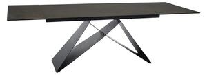 Masa extensibila WESTIN, maro/negru, sticla/ceramica/metal, 160/240x90