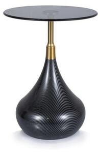 Masuta TAURUS, negru/auriu, sticla/metal, 40x40x54 cm