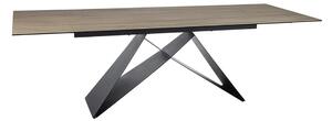 Masa extensibila WESTIN, maro deschis/negru, sticla/ceramica/metal, 16