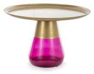 Masuta cafea TIFFANY B GOLD, violet/auriu, metal/sticla, 70x43 cm