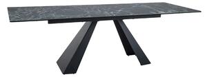 Masa extensibila SALVADORE, negru cu efect de marmura/negru, sticla/ce