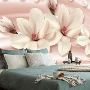Tapet magnolie de lux cu perle