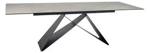 Masa extensibila WESTIN, crem/negru, sticla/metal, 160-240x90x77 cm