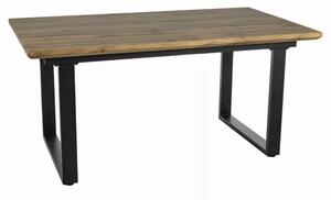 Masa bucatarie 8 persoane UMBERTO II, stejar/negru, 160/240x90x76 cm