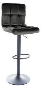 Scaun bar C105, negru - Bluvel 19, stofa catifelata/metal, 42x39x96/11