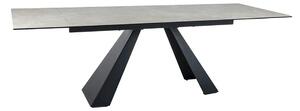 Masa extensibila SALVADORE, crem/negru, sticla/ceramica/metal, 160/240