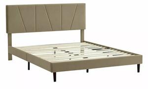 Pat SAVANA 120x200, stofa catifelata bej - Bluvel 28, suport saltea