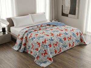 Cuvertura de pat FOXIVA gri, 100% bumbac Dimensiune: 170 x 210 cm