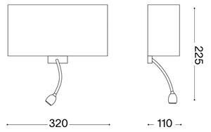 Ideal Lux - Lampă LED flexibilă de perete HOTEL 1xE27/60W + LED/1,5W/230V