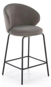 Scaun bar H121, gri - Mavel 14/negru, stofa catifelata/metal, 51x50x92