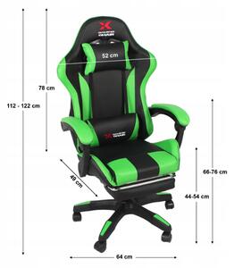 Scaun de gaming Xgaming cu suport pentru picioare - roz și alb