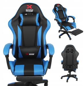 Scaun de gaming Xgaming cu suport pentru picioare - negru și albastru