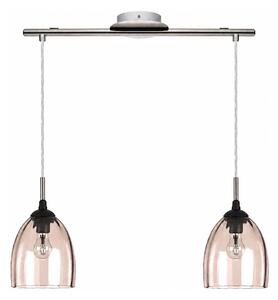 BRILAGI-LED lustră pe cablu RETRO GLASS 2xE27/60W/230V crom mat/bej fumuriu