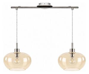BRILAGI-LED Lustră pe cablu RETRO GLASS 2xE27/60W/230V crom mat/bej fumuriu