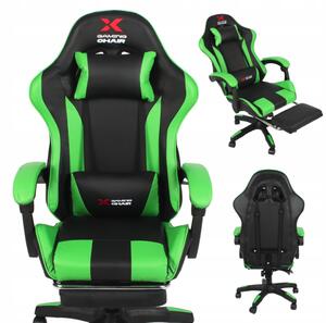 Scaun de gaming Xgaming cu suport pentru picioare - negru-verde