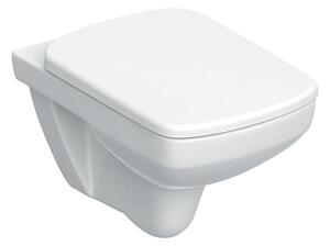 Set vas WC suspendat rimless alb, cu spalare verticala si capac soft close din duroplast, Geberit Selnova Square